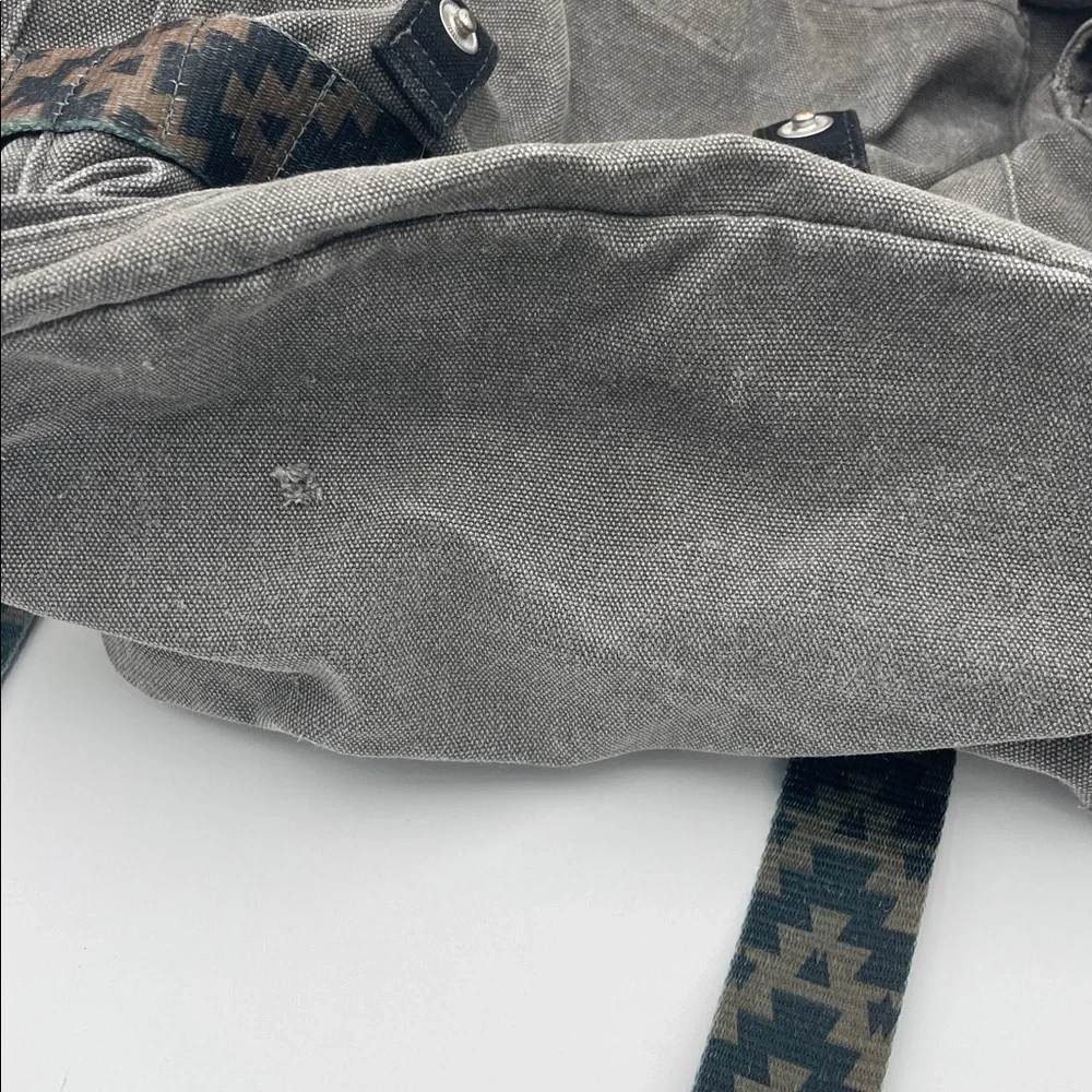 TOMS Charcoal Olive Canvas Backpack with Patterned Straps - Picture 5 of 5